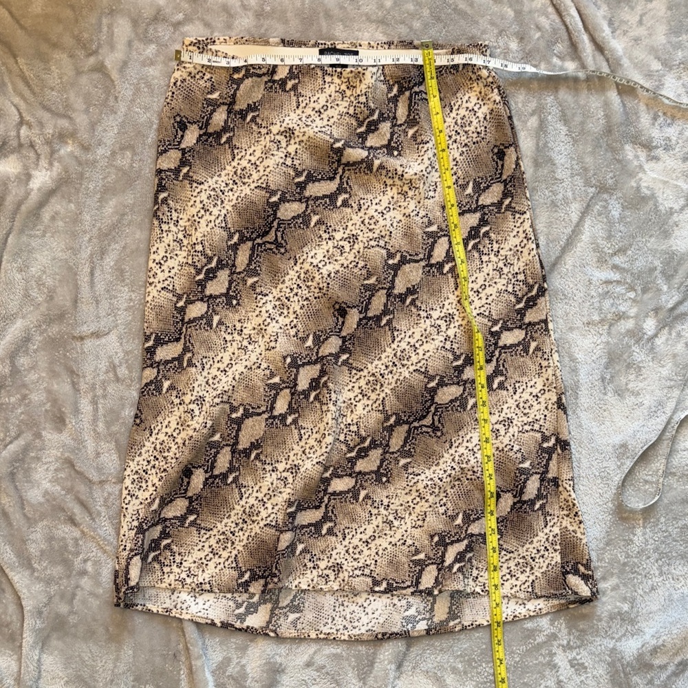Rachel Zoe Tan and Cream Snake Print Pencil Skirt